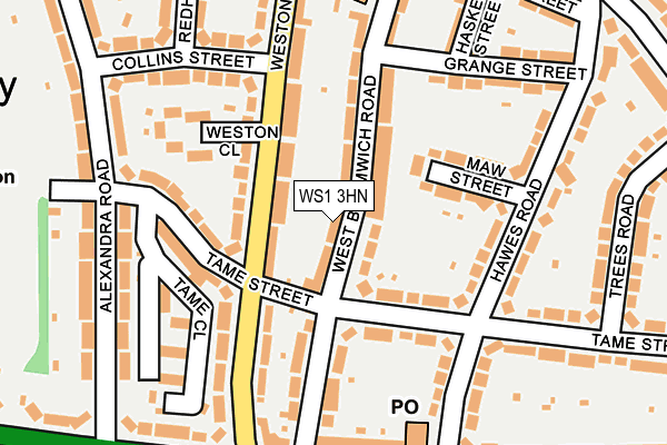 WS1 3HN map - OS OpenMap – Local (Ordnance Survey)