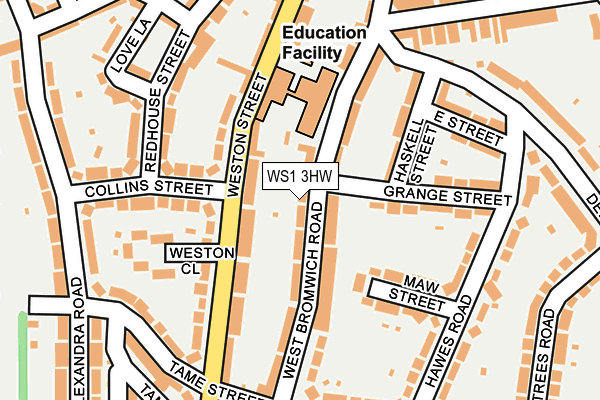 WS1 3HW map - OS OpenMap – Local (Ordnance Survey)