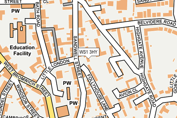WS1 3HY map - OS OpenMap – Local (Ordnance Survey)
