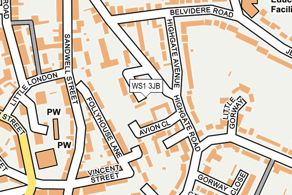 WS1 3JB map - OS OpenMap – Local (Ordnance Survey)