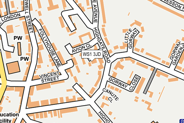 WS1 3JD map - OS OpenMap – Local (Ordnance Survey)