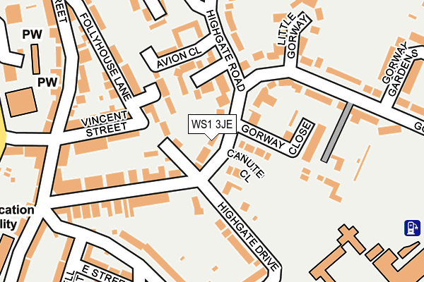 WS1 3JE map - OS OpenMap – Local (Ordnance Survey)