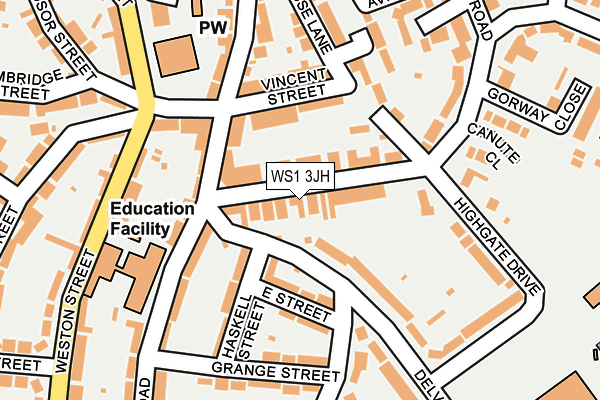WS1 3JH map - OS OpenMap – Local (Ordnance Survey)