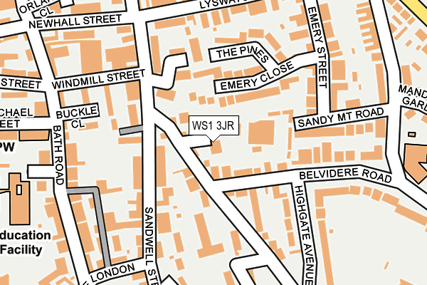 WS1 3JR map - OS OpenMap – Local (Ordnance Survey)