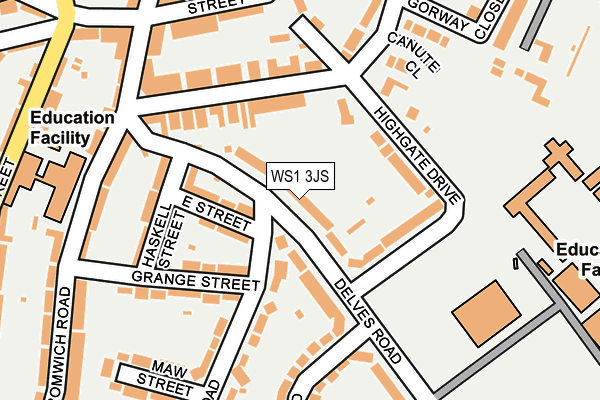 WS1 3JS map - OS OpenMap – Local (Ordnance Survey)