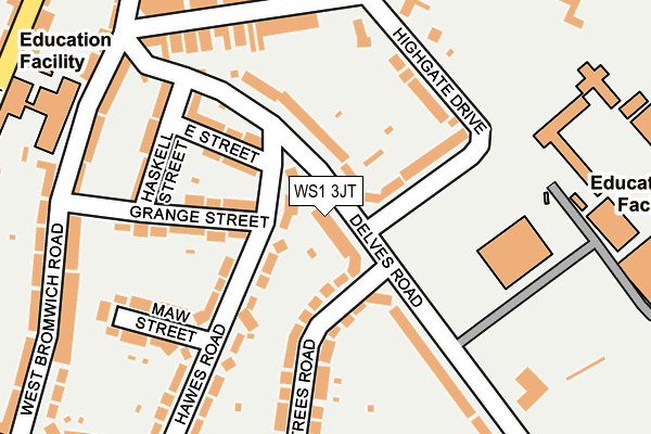 WS1 3JT map - OS OpenMap – Local (Ordnance Survey)