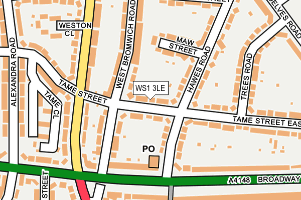 WS1 3LE map - OS OpenMap – Local (Ordnance Survey)