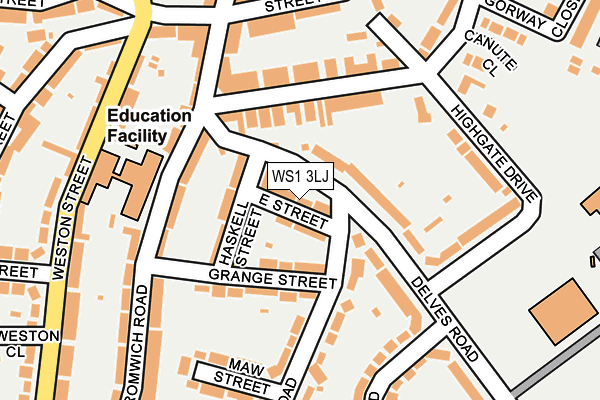 WS1 3LJ map - OS OpenMap – Local (Ordnance Survey)