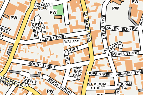 WS1 3PE map - OS OpenMap – Local (Ordnance Survey)
