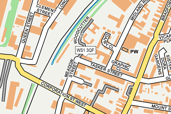 WS1 3QF map - OS OpenMap – Local (Ordnance Survey)