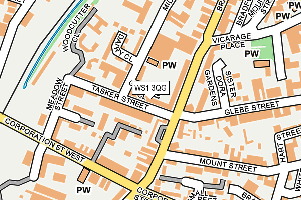 WS1 3QG map - OS OpenMap – Local (Ordnance Survey)