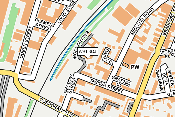 WS1 3QJ map - OS OpenMap – Local (Ordnance Survey)