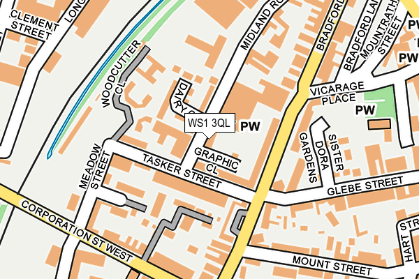WS1 3QL map - OS OpenMap – Local (Ordnance Survey)