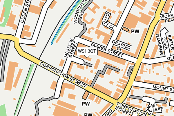 WS1 3QT map - OS OpenMap – Local (Ordnance Survey)