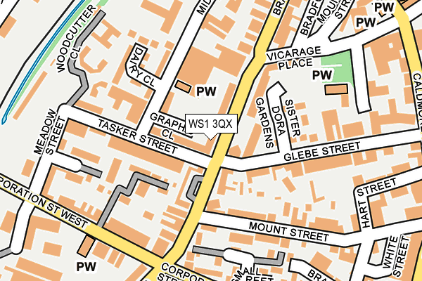 WS1 3QX map - OS OpenMap – Local (Ordnance Survey)