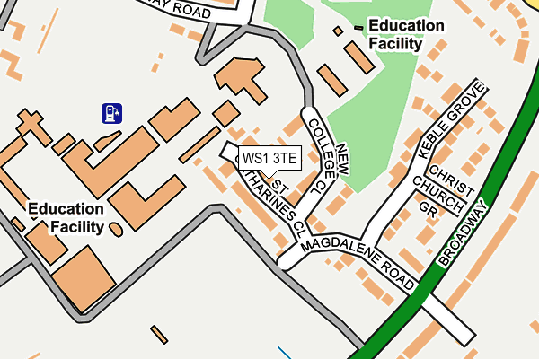 WS1 3TE map - OS OpenMap – Local (Ordnance Survey)