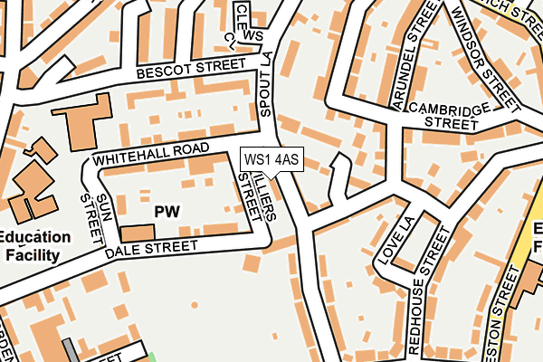 WS1 4AS map - OS OpenMap – Local (Ordnance Survey)