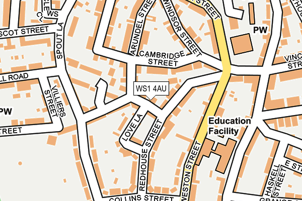 WS1 4AU map - OS OpenMap – Local (Ordnance Survey)