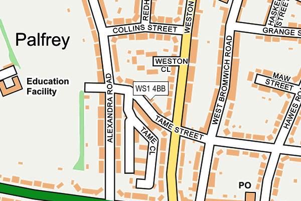 WS1 4BB map - OS OpenMap – Local (Ordnance Survey)