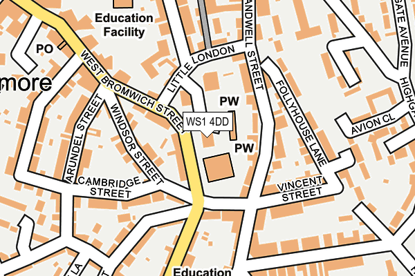 WS1 4DD map - OS OpenMap – Local (Ordnance Survey)
