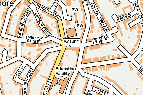 WS1 4DE map - OS OpenMap – Local (Ordnance Survey)