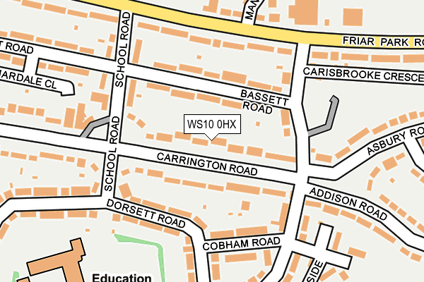 WS10 0HX map - OS OpenMap – Local (Ordnance Survey)