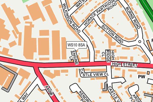WS10 8SA map - OS OpenMap – Local (Ordnance Survey)