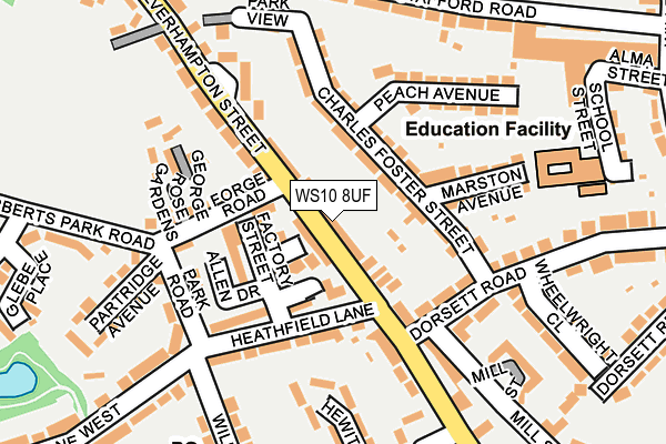 WS10 8UF map - OS OpenMap – Local (Ordnance Survey)