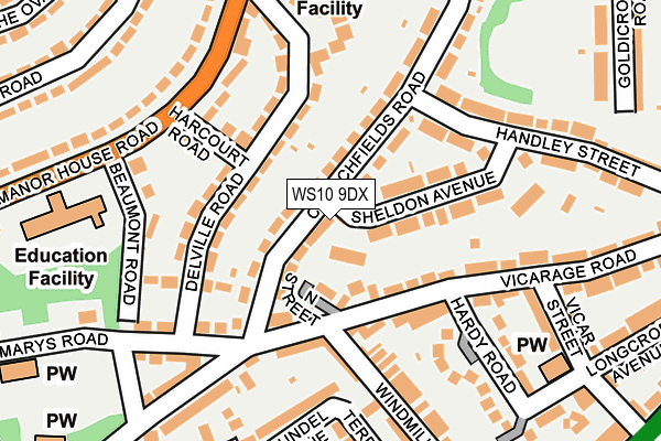 WS10 9DX map - OS OpenMap – Local (Ordnance Survey)