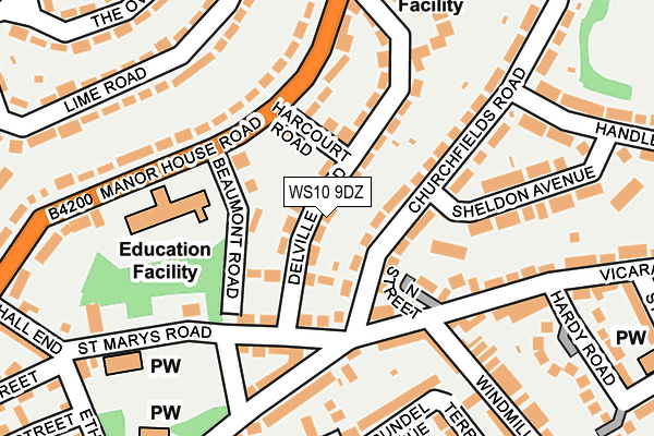 WS10 9DZ map - OS OpenMap – Local (Ordnance Survey)