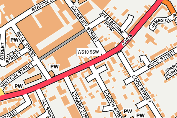 WS10 9SW map - OS OpenMap – Local (Ordnance Survey)