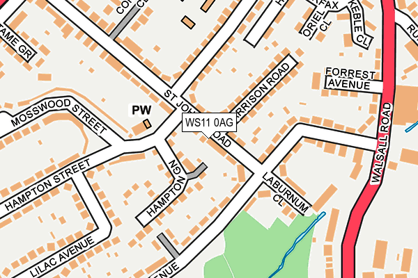 WS11 0AG map - OS OpenMap – Local (Ordnance Survey)