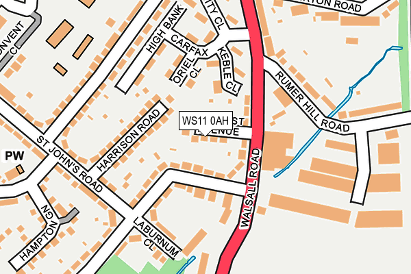 WS11 0AH map - OS OpenMap – Local (Ordnance Survey)