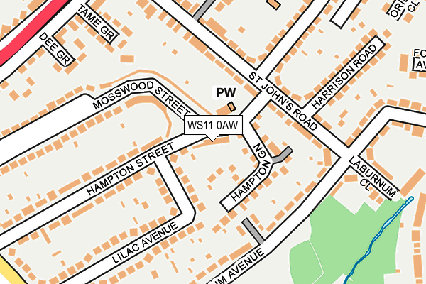 WS11 0AW map - OS OpenMap – Local (Ordnance Survey)