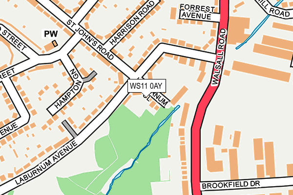 WS11 0AY map - OS OpenMap – Local (Ordnance Survey)