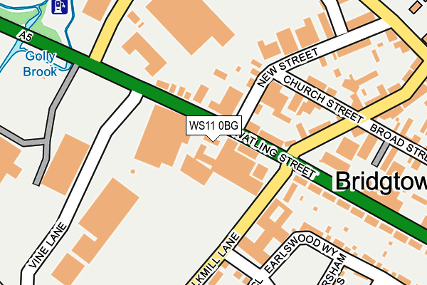 WS11 0BG map - OS OpenMap – Local (Ordnance Survey)