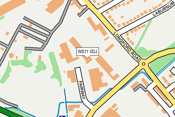 WS11 0DJ map - OS OpenMap – Local (Ordnance Survey)