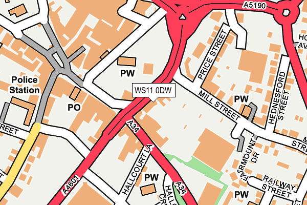 WS11 0DW map - OS OpenMap – Local (Ordnance Survey)