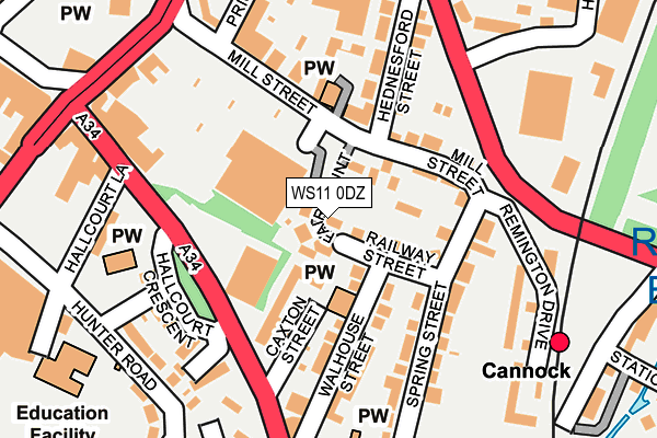 WS11 0DZ map - OS OpenMap – Local (Ordnance Survey)