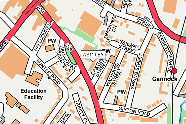 WS11 0EA map - OS OpenMap – Local (Ordnance Survey)
