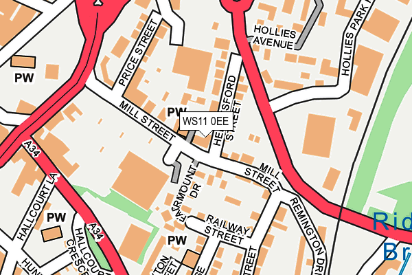 WS11 0EE map - OS OpenMap – Local (Ordnance Survey)