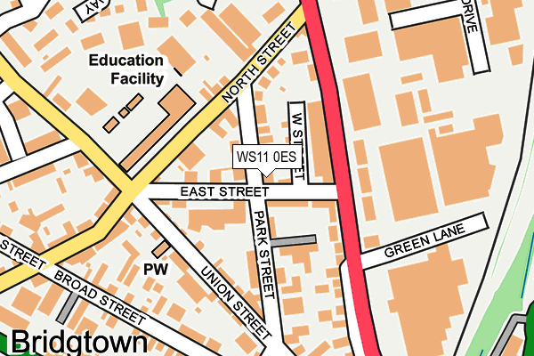 WS11 0ES map - OS OpenMap – Local (Ordnance Survey)