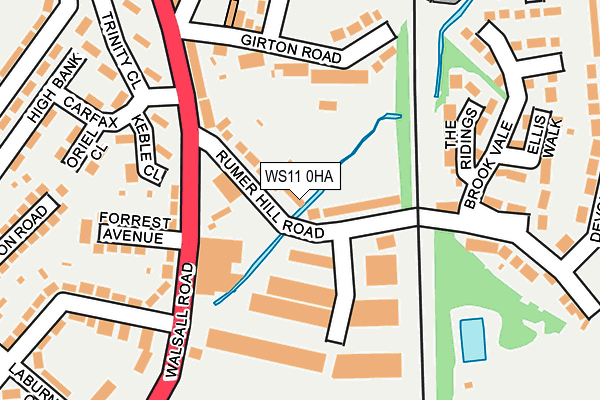 WS11 0HA map - OS OpenMap – Local (Ordnance Survey)