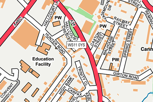 WS11 0YS map - OS OpenMap – Local (Ordnance Survey)