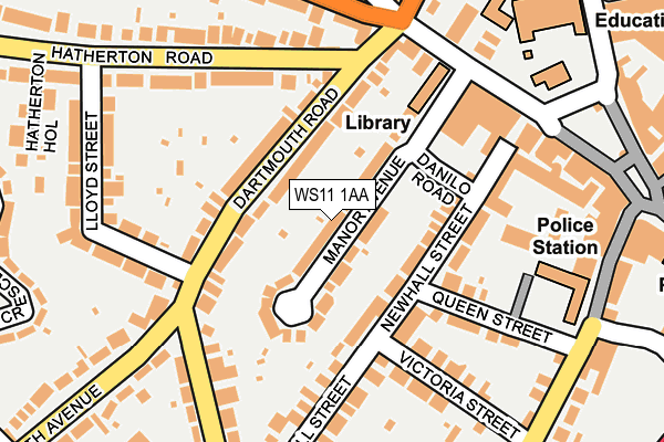 WS11 1AA map - OS OpenMap – Local (Ordnance Survey)