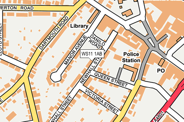 WS11 1AB map - OS OpenMap – Local (Ordnance Survey)