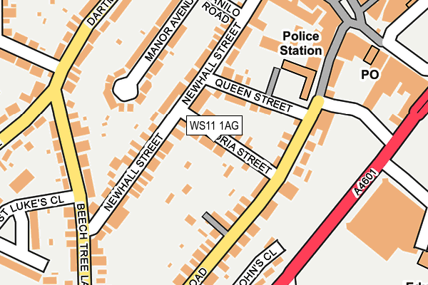 WS11 1AG map - OS OpenMap – Local (Ordnance Survey)