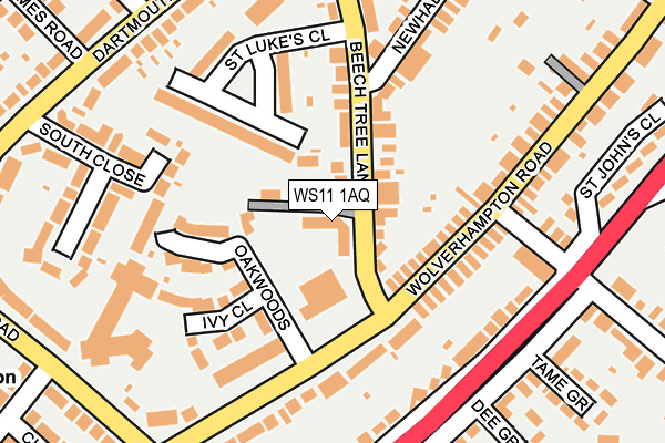WS11 1AQ map - OS OpenMap – Local (Ordnance Survey)