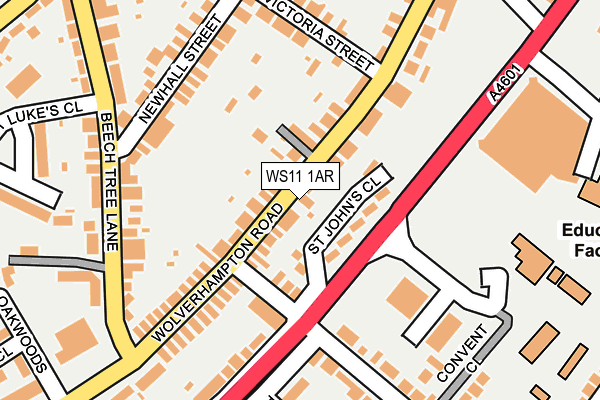 WS11 1AR map - OS OpenMap – Local (Ordnance Survey)