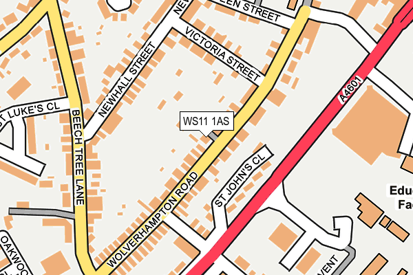 WS11 1AS map - OS OpenMap – Local (Ordnance Survey)